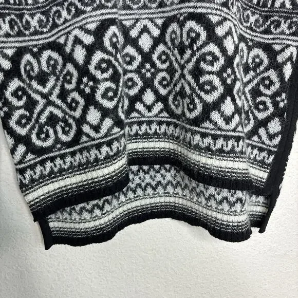 N°21 Jacquard Mohair Cropped High Low Black and White Sweater S - Picture 5 of 10